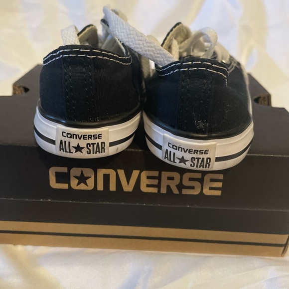 Converse Black Sneakers w/ Canvas Upper and White Rubber Toe Cap - Picture 5 of 12